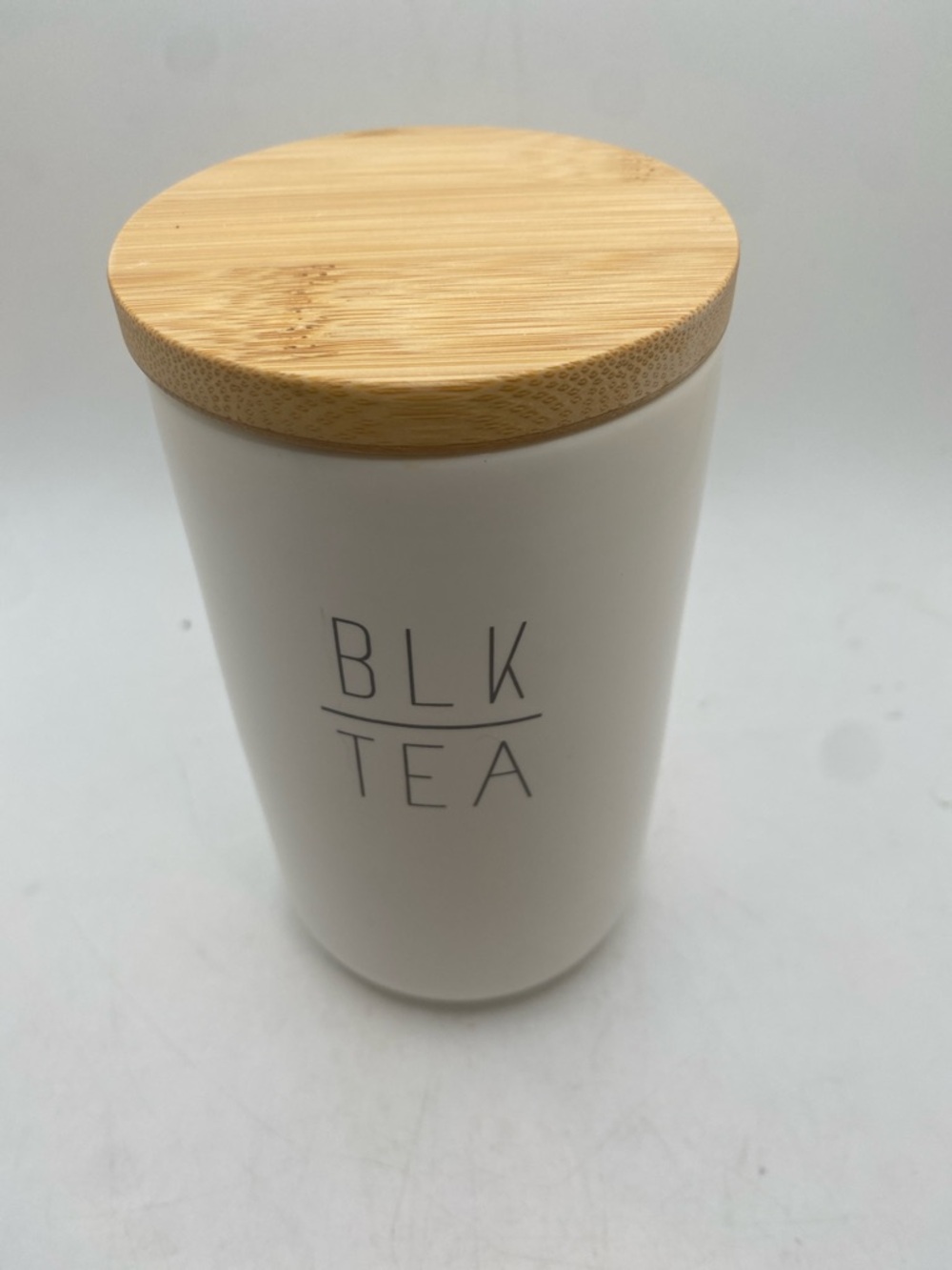 Illi & Roan  blk tea canister farmhouse storage css an mister with bamboo lid